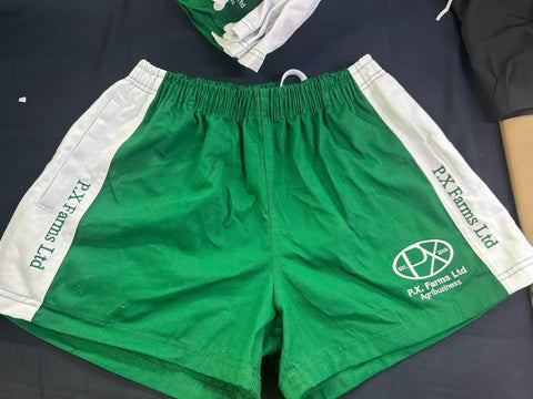 P.X Farms Branded Shorts Green & White